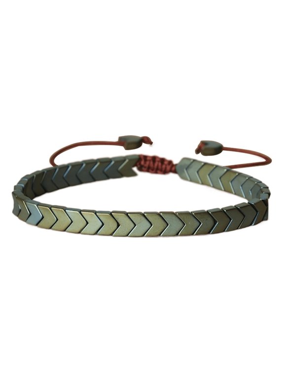 Full Handmade Natural Hematite Bracelet Minimalist Men Women Braclet Adjustable Yoga Arrows Braslet Fashion Jewelry Gift
