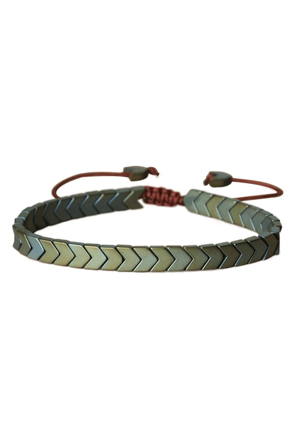 Full Handmade Natural Hematite Bracelet Minimalist Men Women Braclet Adjustable Yoga Arrows Braslet Fashion Jewelry Gift