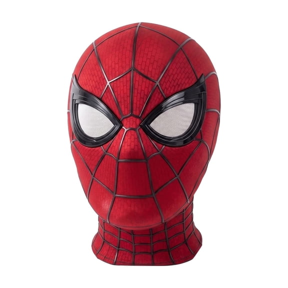 Full Head Spider Hero Mask Interactive Moving Eyes Blinking Chin Control Soft Fabric Hooded Mask for Cosplay Costume Party