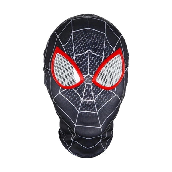Full Head Spider Mask, Realistic Web Design & Breathable Texture for Costume Parties & Immersive Hero Adventures, Black
