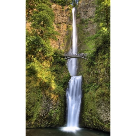 Full Height Of Multnomah Falls; Oregon United States Of America Poster Print