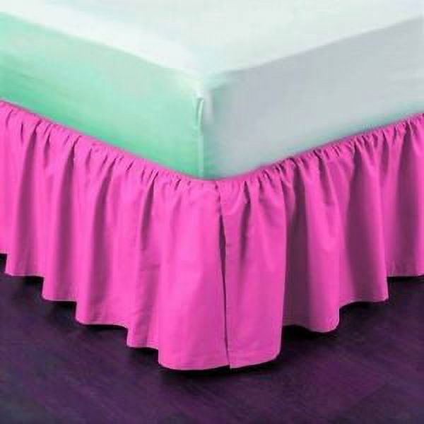 Full Hot Pink Pleated Dust Ruffled Bed Skirt Bedding Bed Dressing with Split Open Corners and Easy Fit 14 Drop Walmart