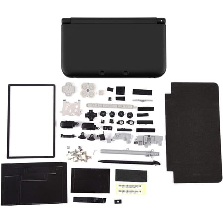 Full Housing Case Shell for Nintendo 3DS XL, White Black Full Cover Shell Repair Parts Complete Replacement Kit for 3DS XL
