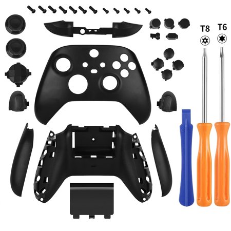 Full Housing Shell Kit Replacement Fit for Xbox Series X/S Controller, TSV Matte Case Housing Full Shell Set Faceplates, ABXY Buttons, RB LB Bumpers, Right/Left Rails w/ T6 T8 Screwdriver Repair Tool