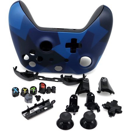 Full Housing Shell kit w/Thumbstick/Buttons/RB LB Bumper/Frontplate Replacement for Xbox One Controller Blue