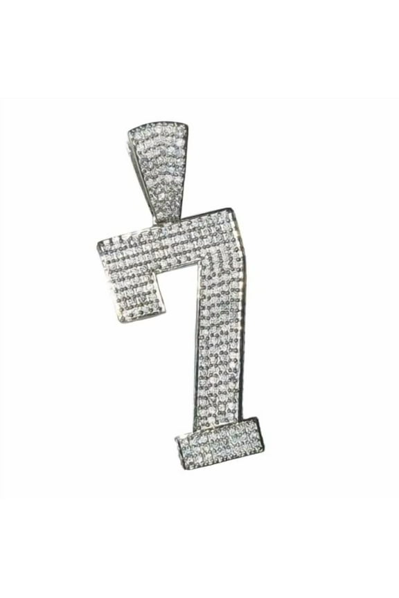 Full Iced out Diamond Men Hip Hop Customize Pendant Initial Any Personalized Letter Number Bling Pendant 14K White Gold Plated Pendant 925 Sterling Silver Handmade Men Jewelry