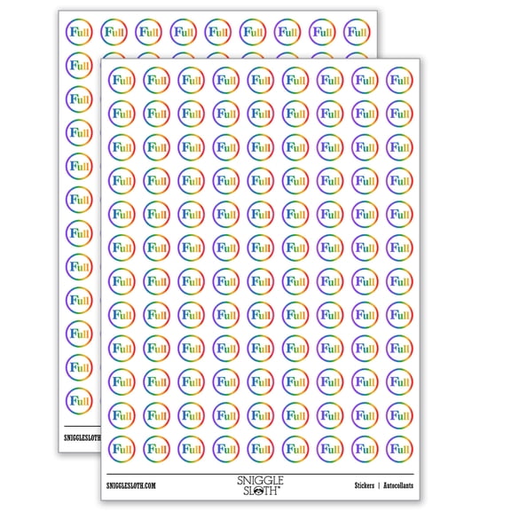 Full Indicator Status Circle 200+ Round Stickers - Matte Finish - 0.50" Size - Rainbow