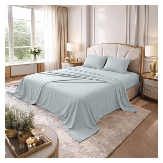 Full Jersey Sheet Set 100% Cotton T-Shirt Soft Bed Sheets Deep Pocket ...