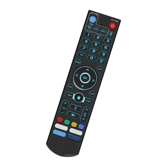 Full Keypad Voice Controller, Backlit Button Layout, Two Mode Remote, Direct Media Access, Living Room Bedroom Setup, Black Housing