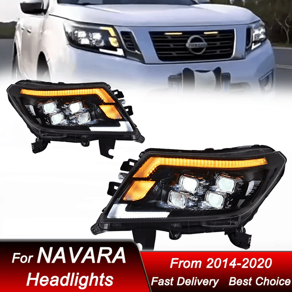 Full LED DRL Sequential Turn Signal Indicator HeadLights For Nissan NAVARA NP300 2015 2016 2017 2018 2019 2020 2021