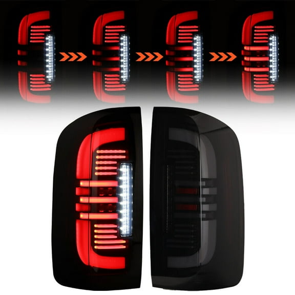 Full LED Taillights for 2015-2022 Chevy Colorado with Sequential Turn Signal Rear Tail Light Black/Smoke Lens Brake Lamps