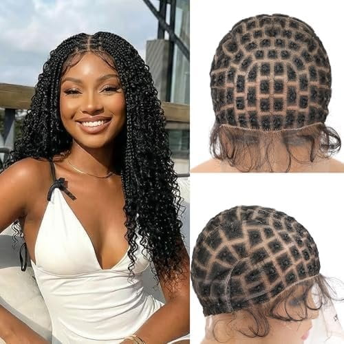 Full Lace Braided Wig Cap, Black-122