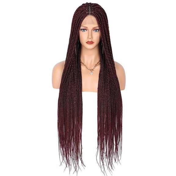 Full Lace Front Knotless Box Braided Wigs With Baby Hair, Super Long Synthetic Braids for Women & Girls, Black