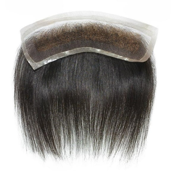 Full Lace Hairline Front Toupee French Lace Men's Invisible Bangs Wig Mens Frontal Hairpiece