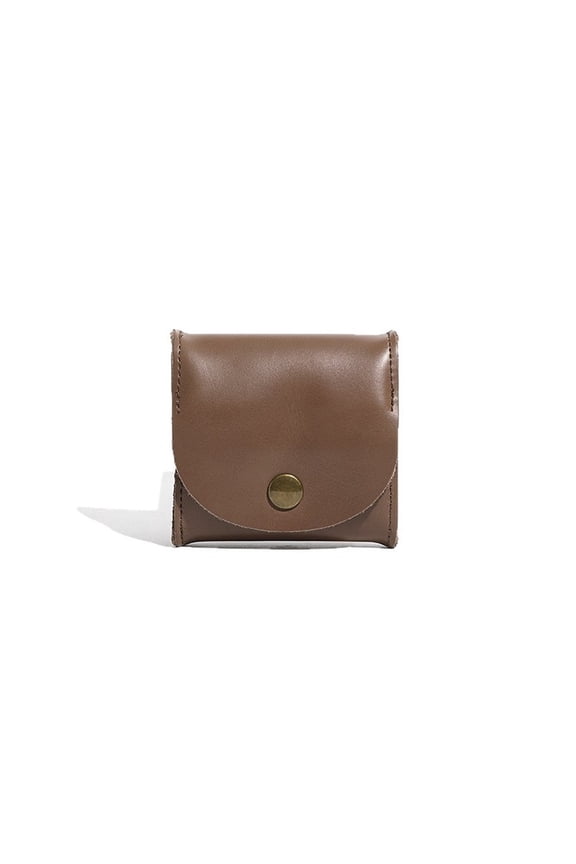 Full Leather Coin Purse Change Pouch Holder Pocket Wallet for Men Women, Groom & Bridesmaid Wedding Gifts (brown, Pack of 1)