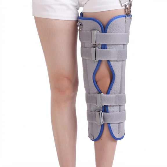 Full Leg Knee Immobilizer Brace - Post-Op Surgical Support and Injury Recovery Stabilizer Splint for Universal Left or Right Leg