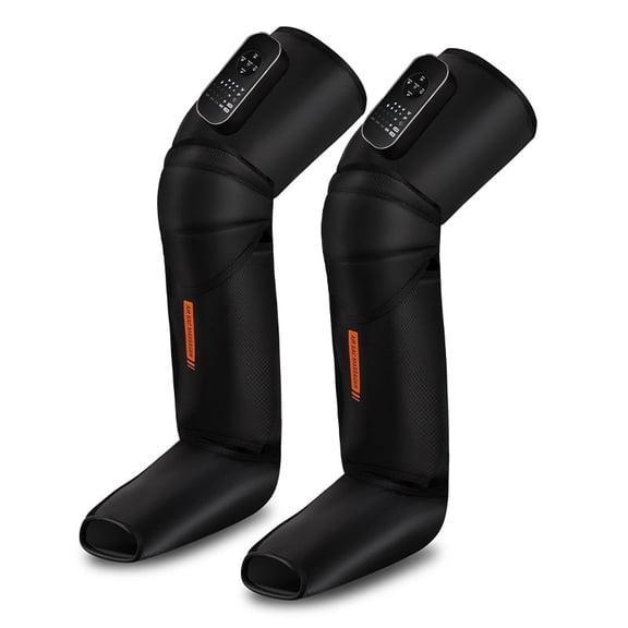 Full Leg Massager with Compression & Heat, Electric Compression Boots for Calf, Thigh & Foot Massage, Adjustable Multi-Mode Leg Massager with Smart Controller Gift for Women Men, Black