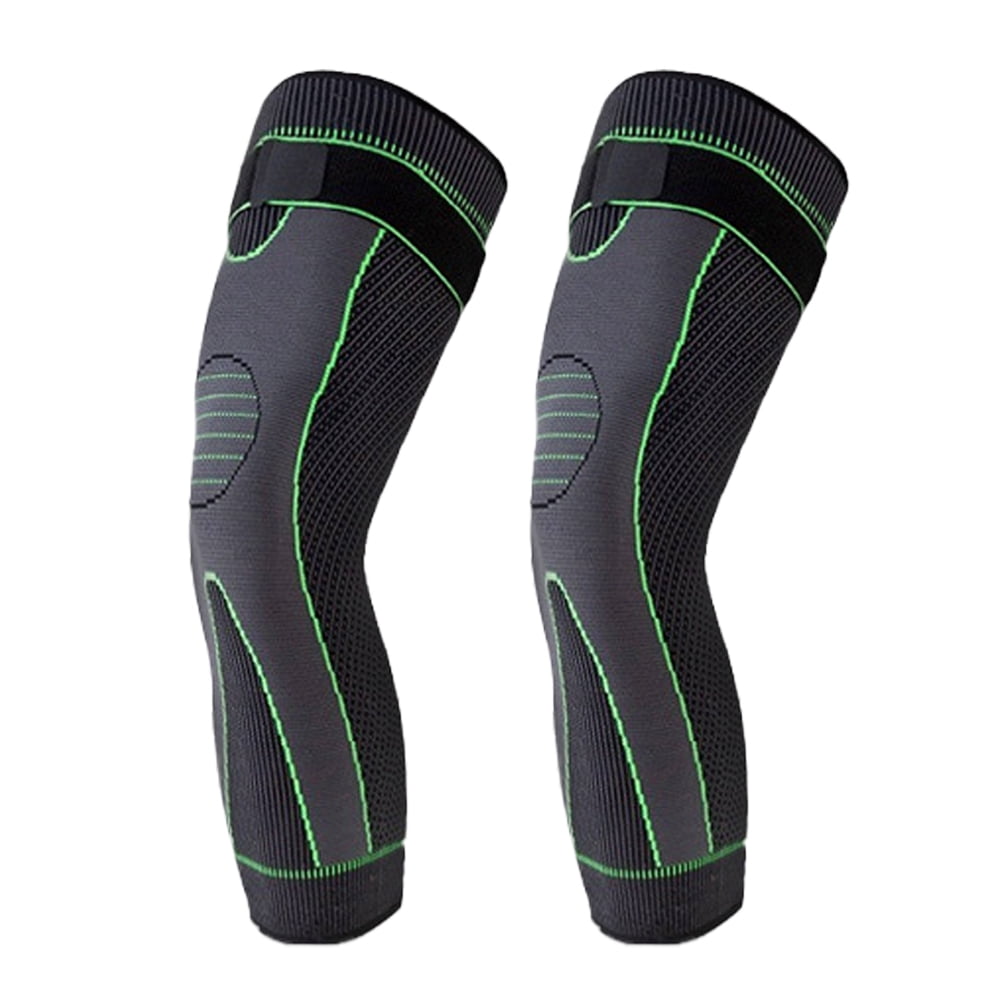 Full Leg Sleeves Long Compression Leg Sleeve Knee Pads Protect Leg for Man Women-green-S