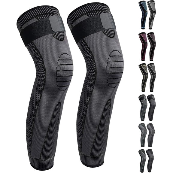 Full Leg Sleeves Long Compression Leg Sleeve Knee Sleeves Protect Leg, for Man Women Basketball, Arthritis Cycling Sport (140-190lb)XL