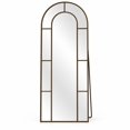 Full Length Arched Floor Mirror, Nano Glass Window Pane Design, 28