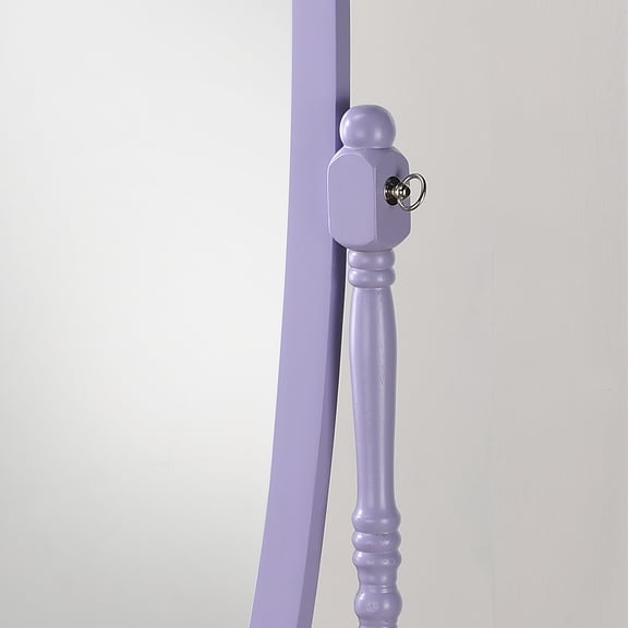 Full Length Cheval Mirror for Bedroom, Traditional Queen Anna Style Wood Floor Mirror with Purple Finish, 59.25 inch Tall