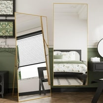 Full Length Floor Mirror, 63x18 Inch Gold Body Mirror with Aluminum Frame for Bedroom, Bathroom, Living Room