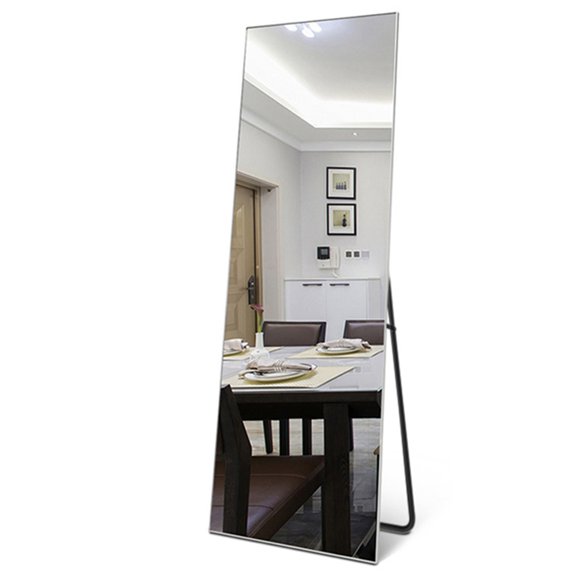 Full Length Floor Mirror Standing Rectangle Silver 65"x22"