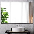 thumbnail image 1 of Full Length Floor Mirror Wall Mounted Rectangle Black 36"x24", 1 of 9