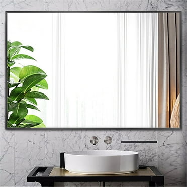 Full Length Floor Mirror Wall Mounted Rectangle Black 36"x24"