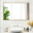 thumbnail image 1 of Full Length Floor Mirror Wall Mounted Rectangle Gold 36"x24", 1 of 9