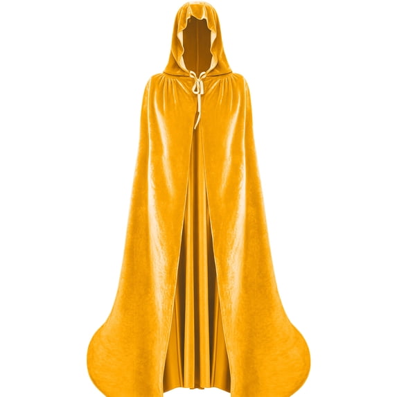 Full Length Hooded Robe for Men & Women Velvet Cloak Halloween Witch Vampire Wizard Raven Cosplay Costume