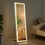 Full-Length LED Lighted Mirror with Adjustable Lighting, 16"x60" Wall Mirrors, Premium Safety Features