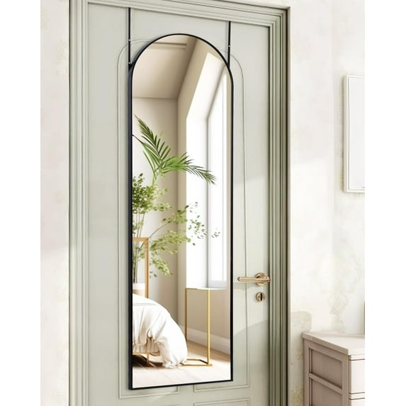 48"x14" Mirror Full Length Door Hanging, Door Hanging Mirror or Bedroom Living Room Closet, Black