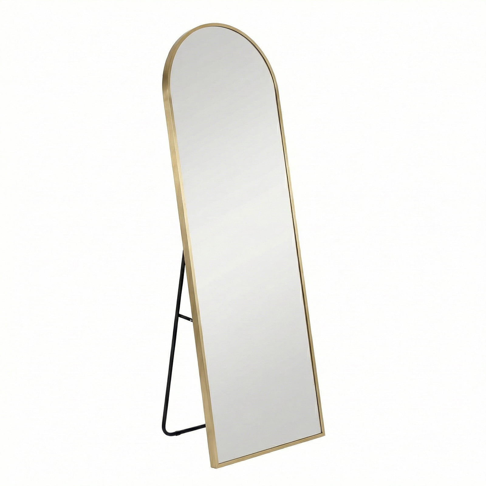 Full Length Mirror 59"/64"/71" - Floor Standing & Wall Mirror with Aluminum Alloy Thin Frame, Full Body Mirror for Bedroom, Gym, Dressing Room,Anti-Rust Nano Glass - Black/Gold - Arch/Rectangle