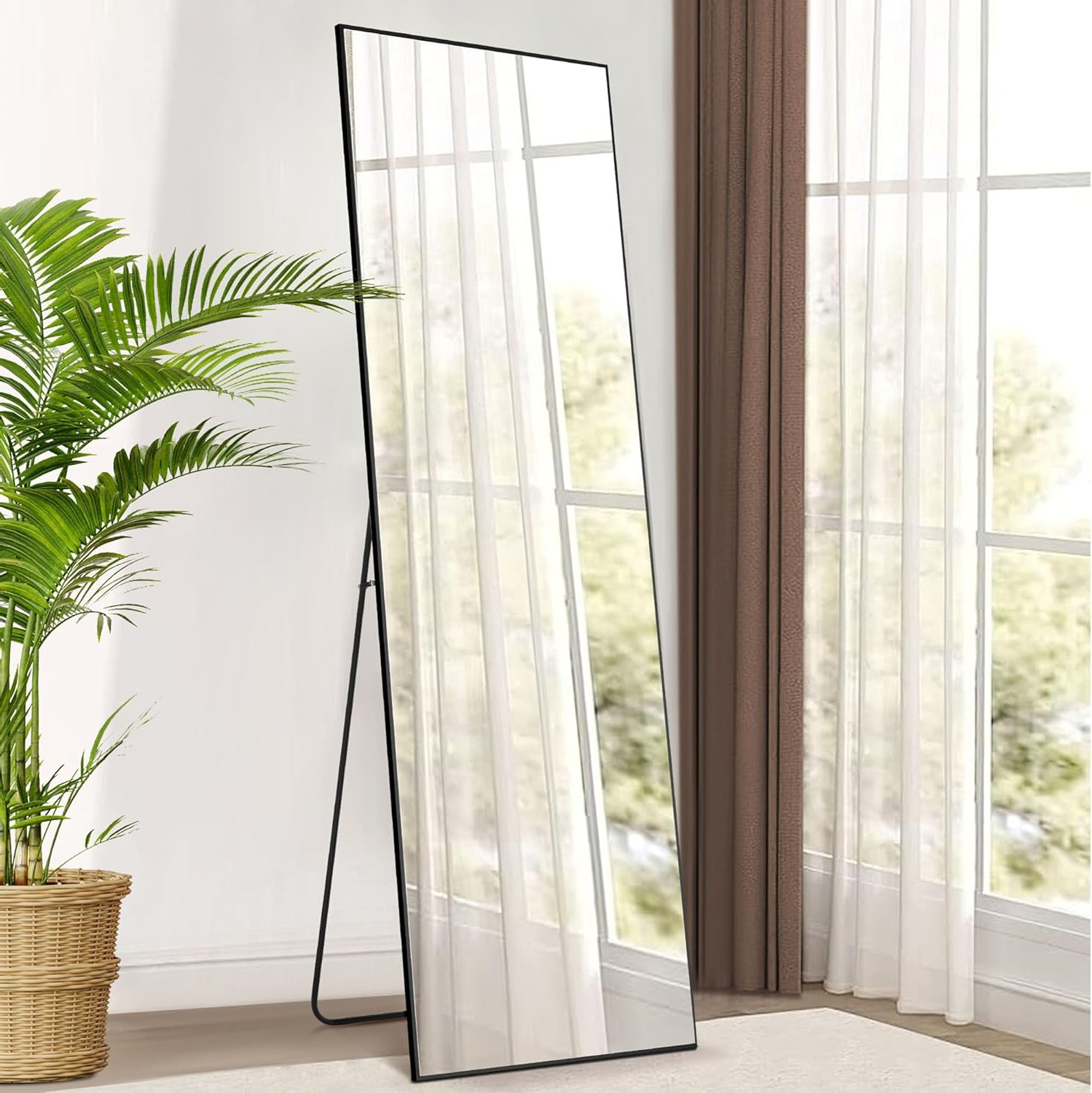Full Length Mirror 59"x16" Rectangle Full Body Floor Mirror with Stand
