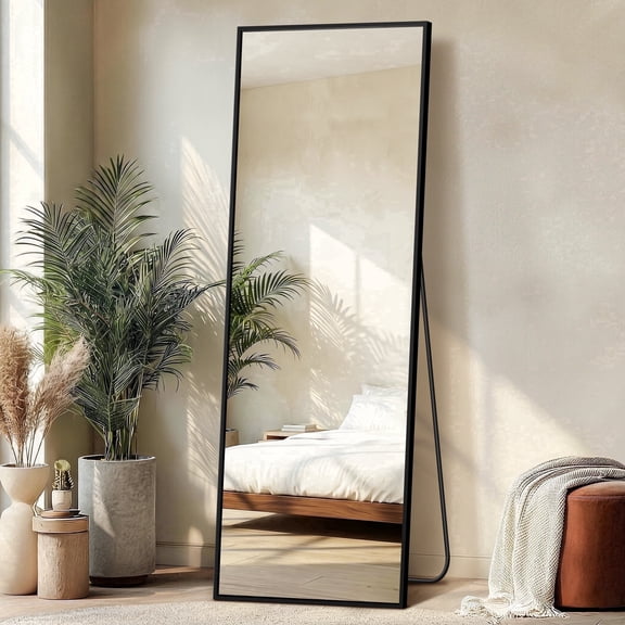 Mavora Max Full Length Mirror 70" x 24" Full Body Standing Mirror Rectangle Floor Mirror, Black