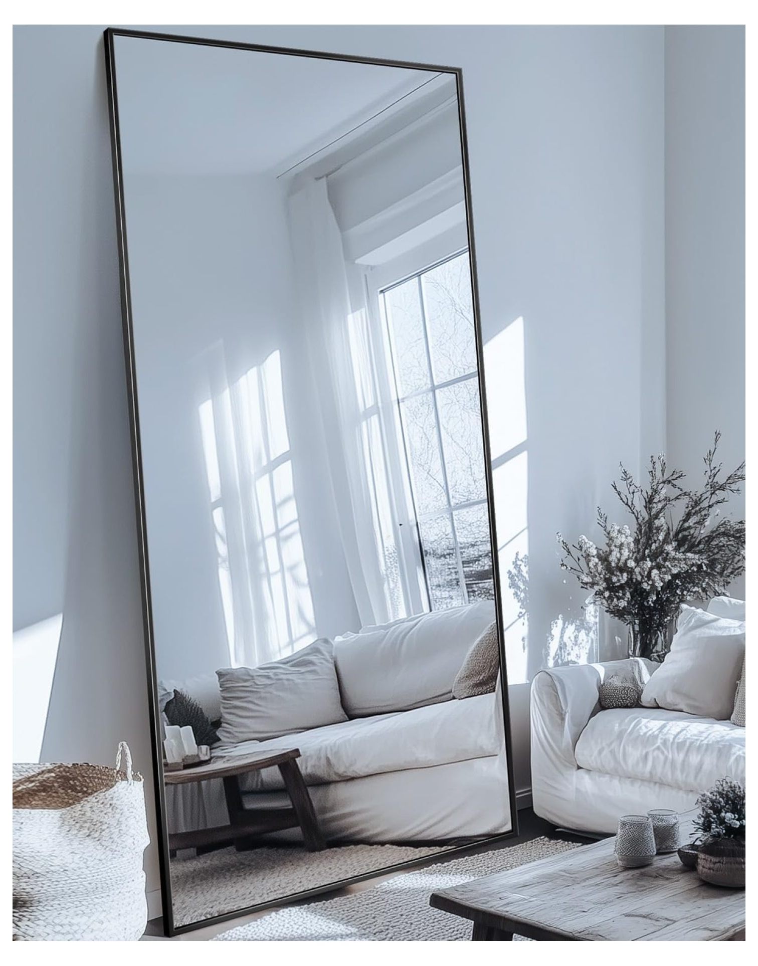 Full Length Mirror, 78"x38" Floor Mirror, Rect Full Length Mirror with