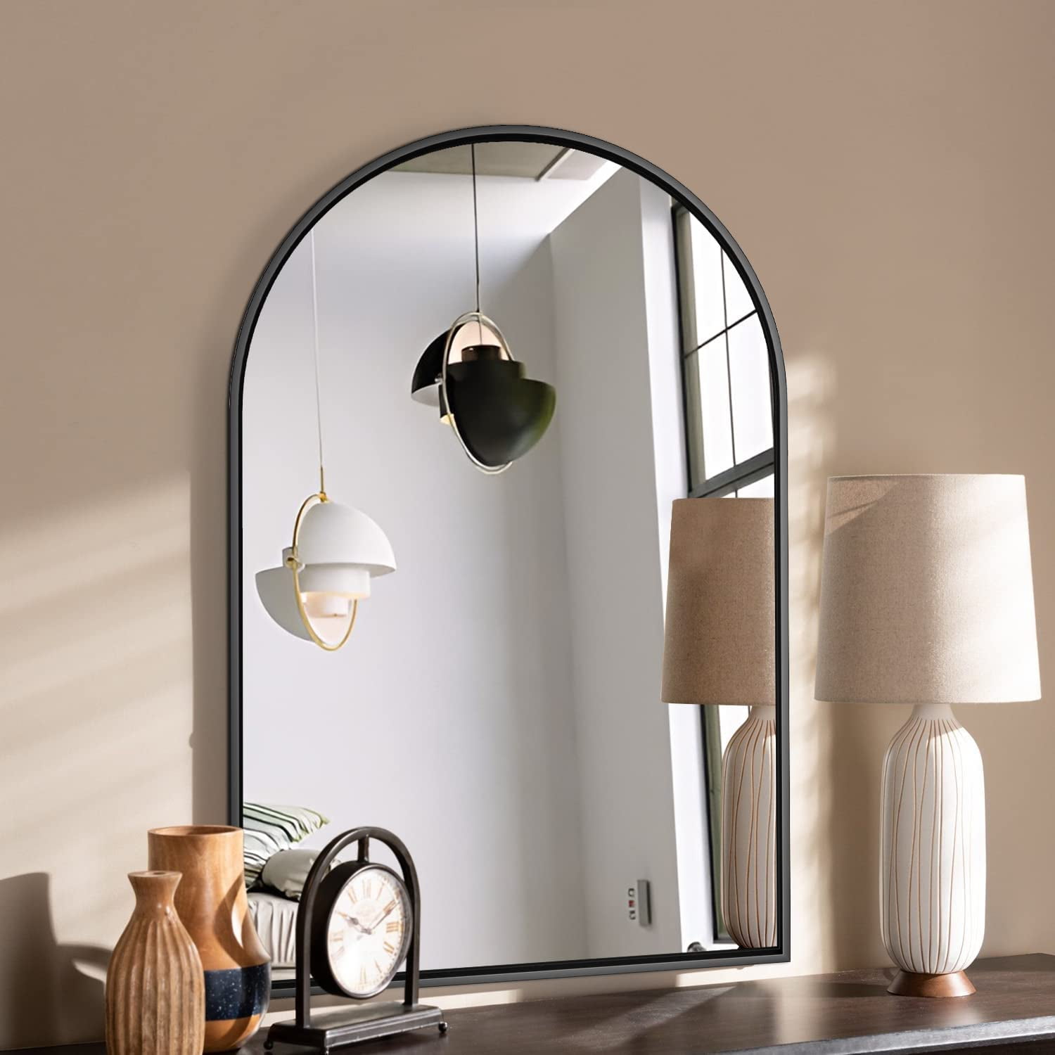 Full Length Mirror Arched Mirror 30 x 40 Inch Hang or Lean on The Wall