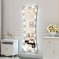 thumbnail image 1 of Full Length Mirror with Lights, Full Body Vanity Mirror with Touch Control, 3 Color Modes Lighted, Standing Floor Mirror for Dressing Room Bedroom,  Wall Mounted Mirror, Silver, 1 of 9