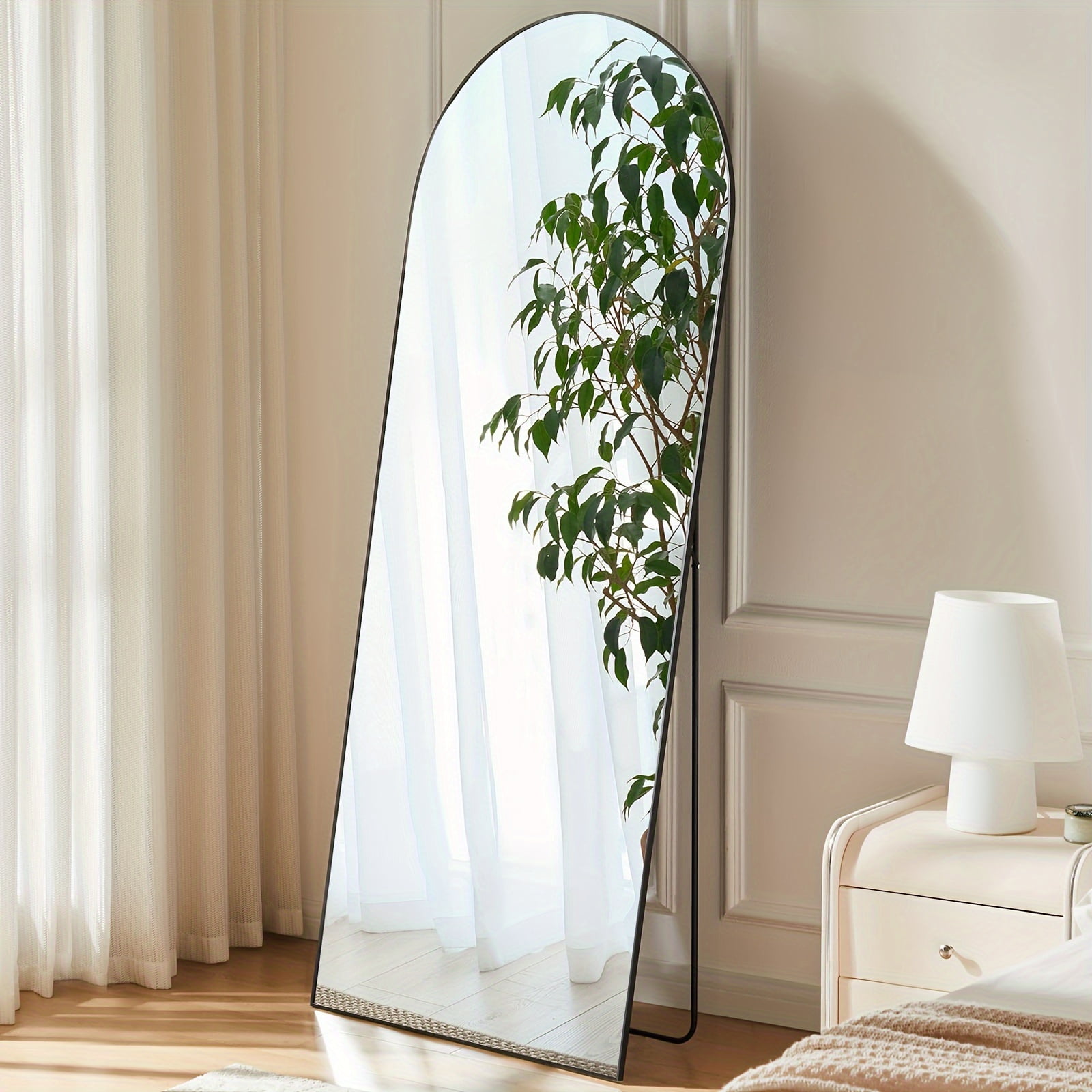 Full Length Mirror with Stand, Floor Mirror with Aluminum Alloy Frame ...