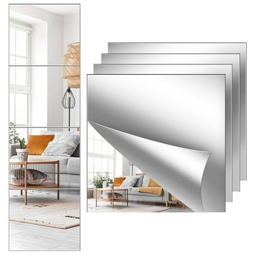 Mirror Wall Full Length ,Acrylic Square Wall Mirror Tiles for Wall, Lightweight Shatter-Resistant Home Gym Mirrors with Space-Saving Design（12*14inch）