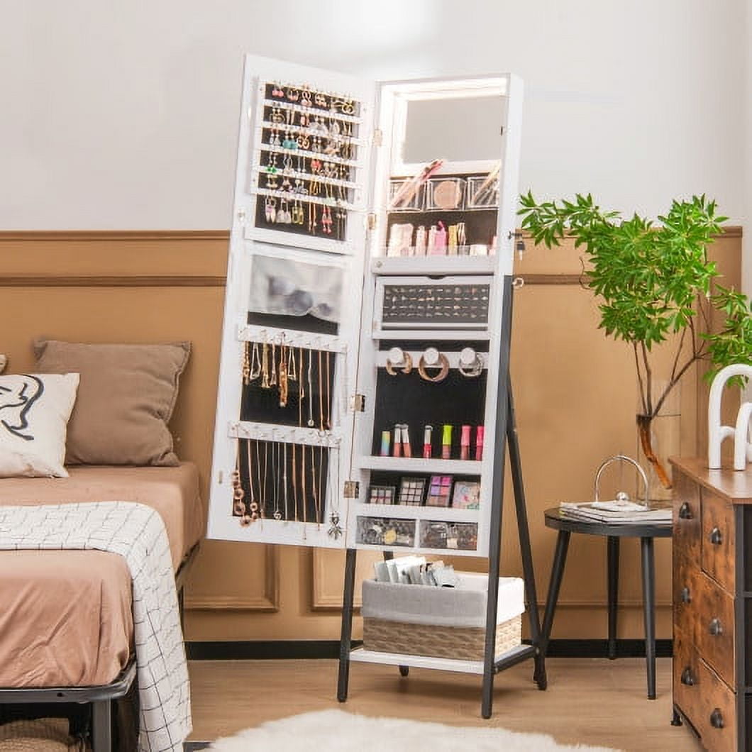 FullLength MirrorWhite Freestanding Jewelry