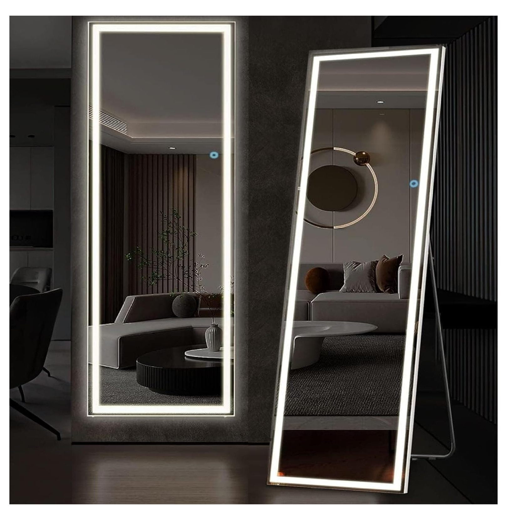 Full Length Mirror with Lights LED Mirror 63 x 20 Full Body Mirror ...