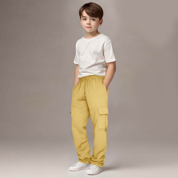 Full Length Pants For Toddler Boys Girls Casual Solid Color Sweatpants Fleece Athletic Workout Quick Dry Lightweight Kids Pants Joggers With Pocket Drawstring Activewear