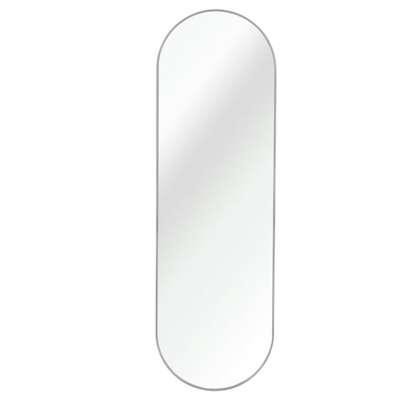 Full Length Pill Shaped Mirror 63x20 Inches Shatterproof Bathroom Wall Mirror with Aluminum Frame and Easy Install Hooks for Home Use