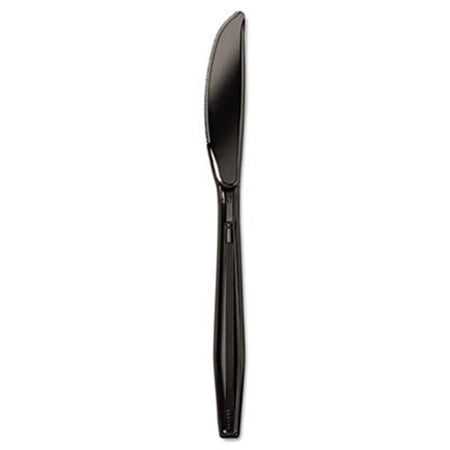 Full Length Polystyrene Cutlery, Knife, Black, 1000-Carton