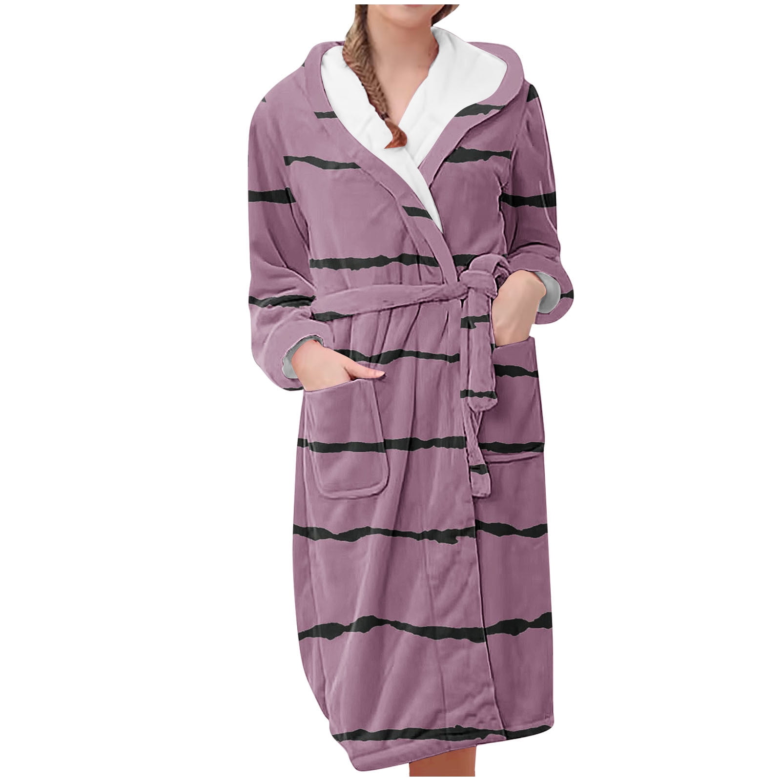 Full Robe Full-Length Robes for Women Womens Fleece Plush Robes Warm Long ...