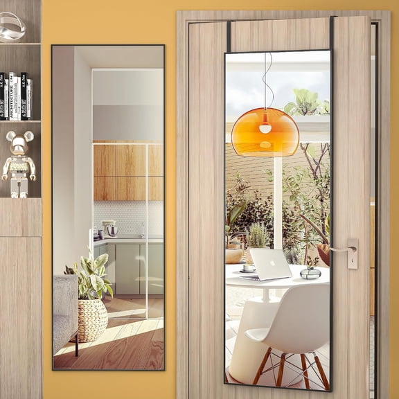 Full Length Wall Mirror 51 Inch L x 16 Inch W Black