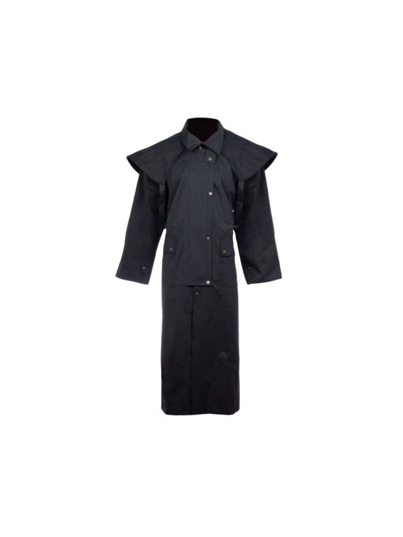 Full Length Western Waterproof Oilskin Duster (Black, XL)