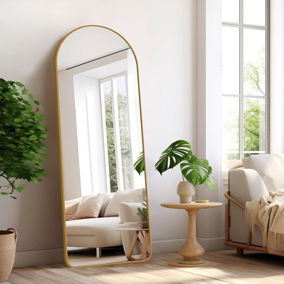 Full Lenth Mirror with Stand, 56"x19" Alloy Frame, 3-in-1 Standing/Wall-Mounted/Leaning Mirror for Bedroom & Room, Shatterproof Tempered Glass & Space-Saving Design